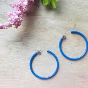 Blue Hoop Earrings